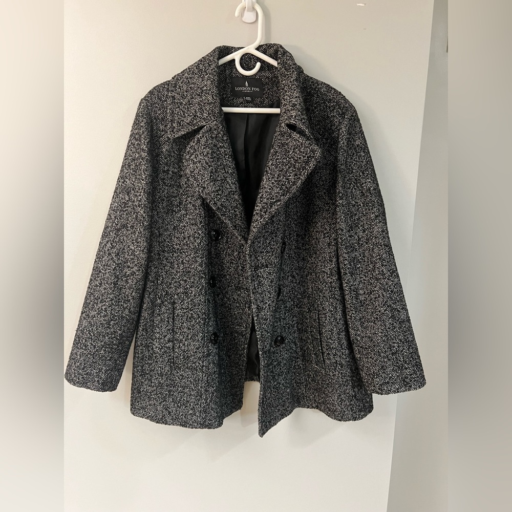 London Fog tailored button up pea coat womens XXL